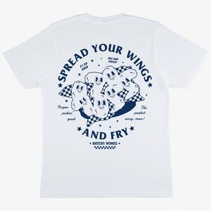 Spread Your Wings Unisex Fried Chicken Graphic T-Shirt in White
